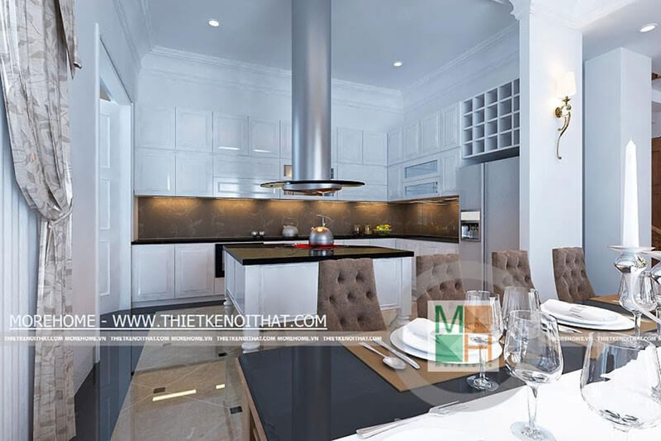 14 mẫu thiết kế phòng bếp biệt thự tân cổ điển Luxury siêu đẹp